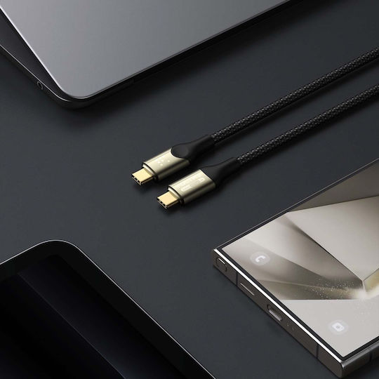 Voltme Braided USB 2.0 Cable USB-C male - USB-C 240W PD Μαύρο 2m C2200