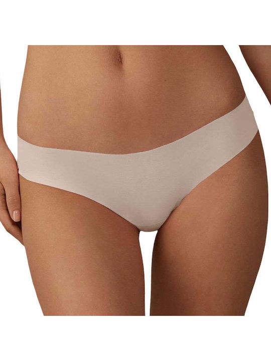 Damen-Slip Menstruell Nahtlos Beige