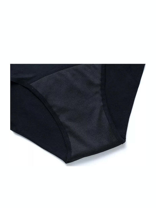 Slip Menstrual Fără Cusături Negru Pentru Femei