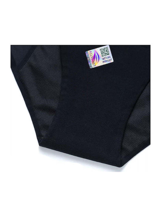 Slip Menstrual Fără Cusături Negru Pentru Femei