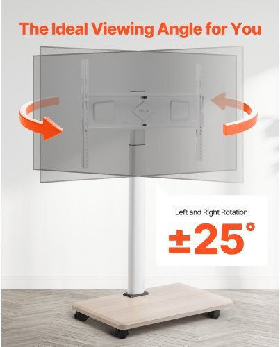 Βάση Τηλεόρασης Vevor Rolling Tv Cart Φορητή Τηλεόραση Χωρητικότητα Έως 45 Κιλά Οθόνες 32-70 Ιντσών