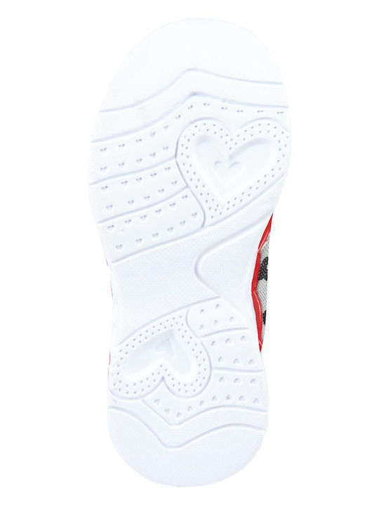 Kinder Sneakers mit Klettverschluss & Lichtern Silber