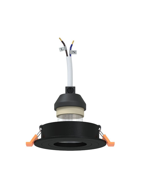 vidaXL Rundes Metallisches Deckenstrahler Mit Eingebauter LED Und Warmweißem Licht Schwarz 91x91cm 6Stück