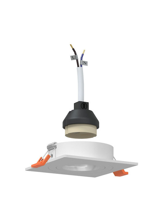 vidaXL Quadratischer Metallischer Deckenstrahler Mit Eingebauter LED Und Warmweißem Licht Weiß 9,1x9,1cm
