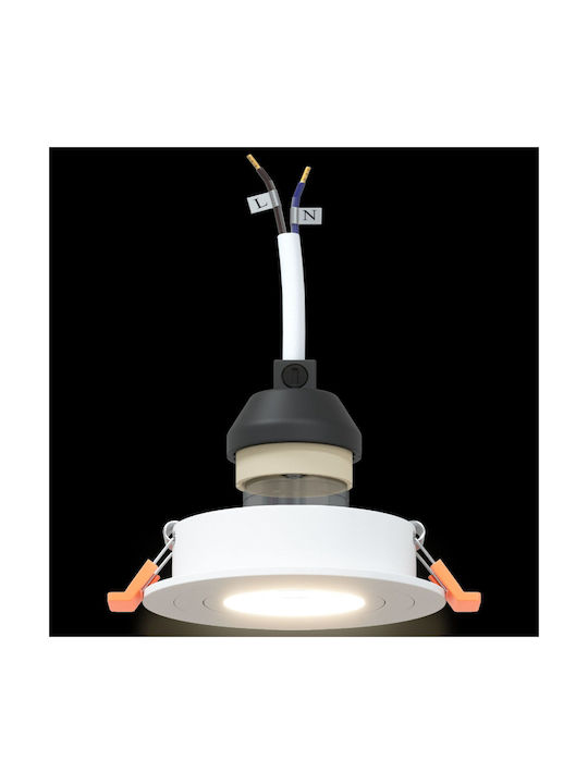 vidaXL Round Metallic Ceiling Spot with Built-in LED and Warm White Light White 9.1x9.1cm