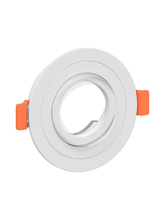 vidaXL Round Metallic Ceiling Spot with Built-in LED and Warm White Light White 9.1x9.1cm