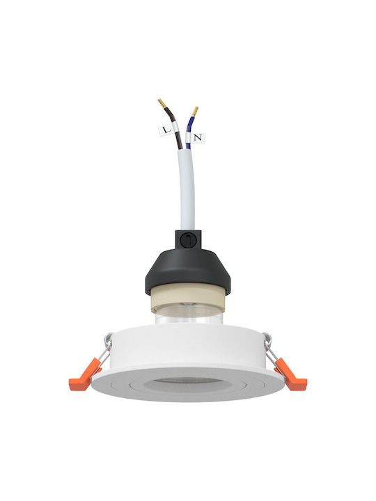 vidaXL Round Metallic Ceiling Spot with Built-in LED and Warm White Light White 9.1x9.1cm