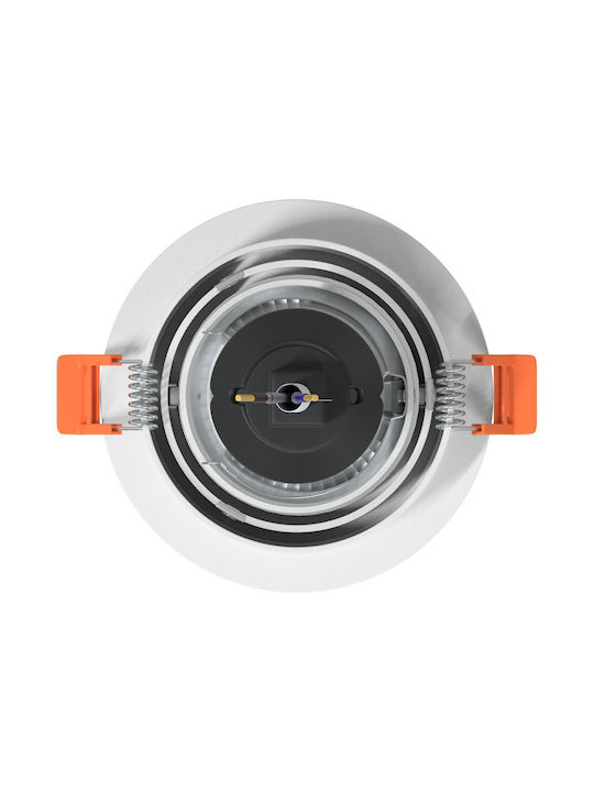 vidaXL Round Metallic Ceiling Spot with Built-in LED and Warm White Light White 9.1x9.1cm