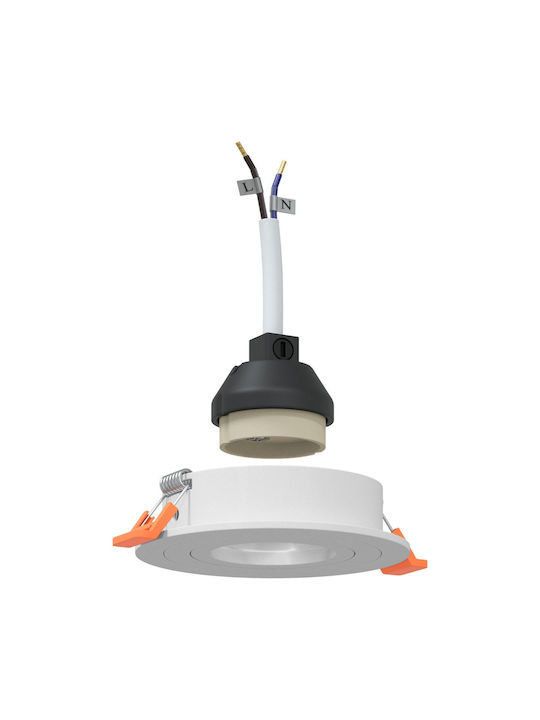 vidaXL Round Metallic Ceiling Spot with Built-in LED and Warm White Light White 9.1x9.1cm