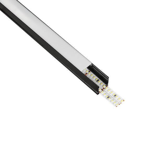 GloboStar Set 5pcs Aluminum Profile for LED Strips with Opal Cover
