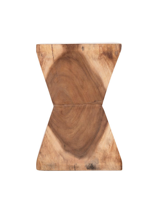 Stool For Living Room Wooden Anvil Natural Color 31x31x45cm