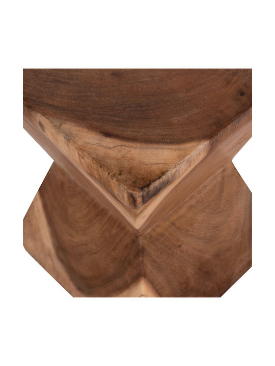 Stool For Living Room Wooden Anvil Natural Color 31x31x45cm