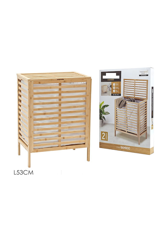 ArteLibre 06512787 Καλάθι Απλύτων Bamboo με Καπάκι 53x35x71cm