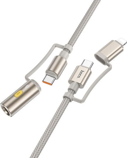 Hoco Cable All-in-one Type C Lightning To Type C Cigarette Lighter Pd 3a 60w U138 1,2 M Black
