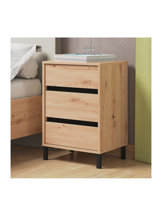Комод Marron No3f Дървен Черен 48x40x71см