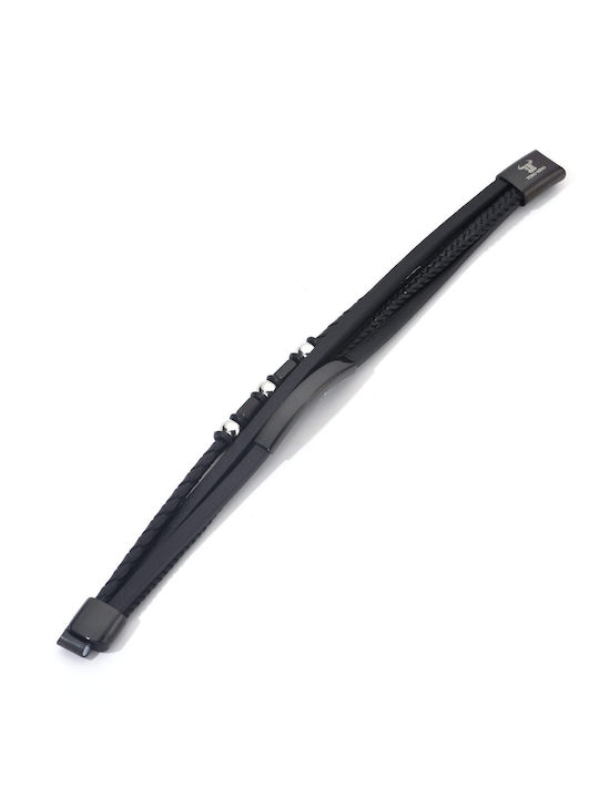 Toro Nero Ανδρικό Βραχιόλι από Δέρμα 21cm