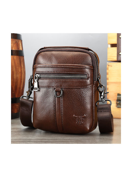 Piele Geantă pentru bărbați De umăr / tip crossbody Maro