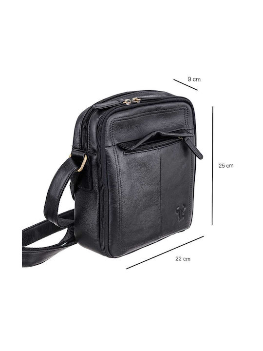 Piele Geantă pentru bărbați Umăr / Crossbody Neagră