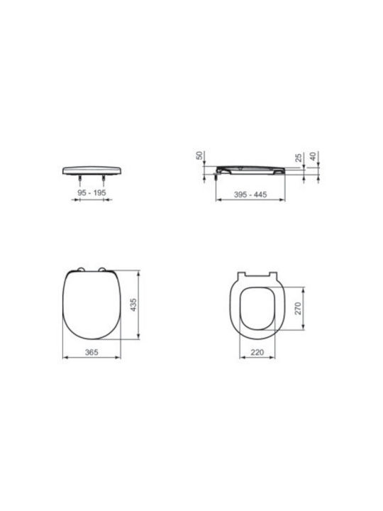 Floor-Mounted Toilet Bowl Without Cistern Lid Ideal Standard Connect E823101+e712701 White Glossy