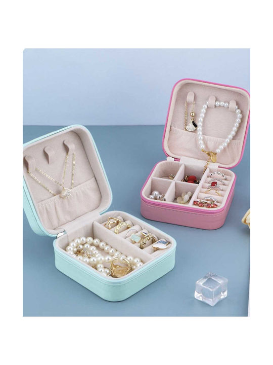Mini Jewellery Organizer Case with Zipper Ld1006 922132 Light Blue