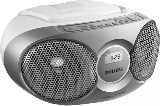Philips AZ215 Φορητό Ηχοσύστημα με CD / Ραδιόφωνο Ασημί