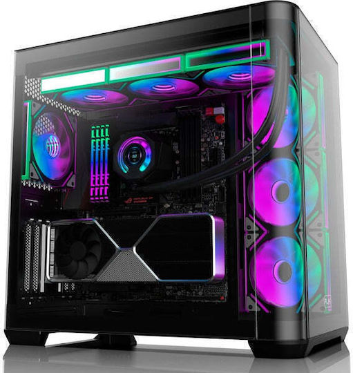 Raijintek ATREUS BT7 Gaming Midi-Turm Computergehäuse mit Seitenfenster und RGB-Beleuchtung Schwarz
