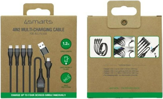4Smarts USB 2.0 Cable USB-C male - USB-C 15W Μαύρο 1.2m