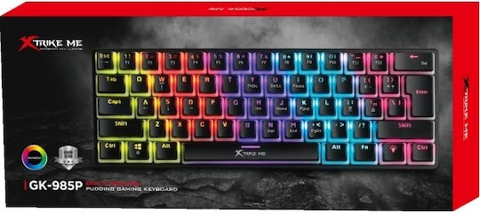 Xtrike Me GK-985P Gaming Μηχανικό Πληκτρολόγιο 60% με Blue διακόπτες και RGB φωτισμό (Αγγλικό US)