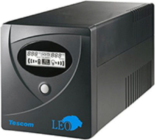 Tescom Leo LCD 2000A UPS Line-Interactive 2000VA 1200W με 2 Schuko Πρίζες