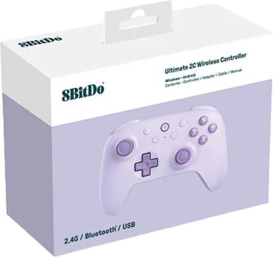 8Bitdo Ultimate 2C Ασύρματο Gamepad για PC Μωβ
