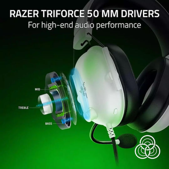 Razer Blackshark V2 X For Xbox Over Ear Gaming Headset With 3.5 Mm Connectivity White For XBOX Nintendo Switch Nintendo Switch 2 PC PS4 PS5