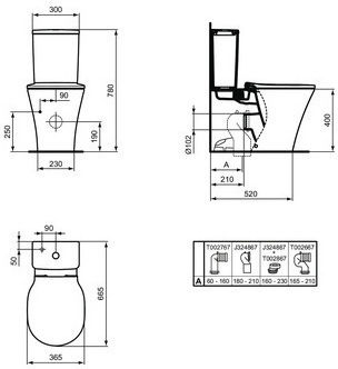 Ideal Standard Connect Wall Mounted Plastic Low Pressure Rectangular Toilet Flush Tank White
