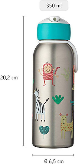 Little Dutch Flip-up Campus Kids Water Bottle Thermos Stainless Steel with Pop-Up Cap 350ml