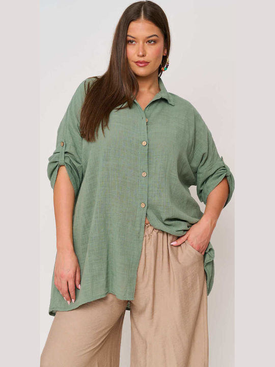 Women's Long Sleeve Shirt Haki