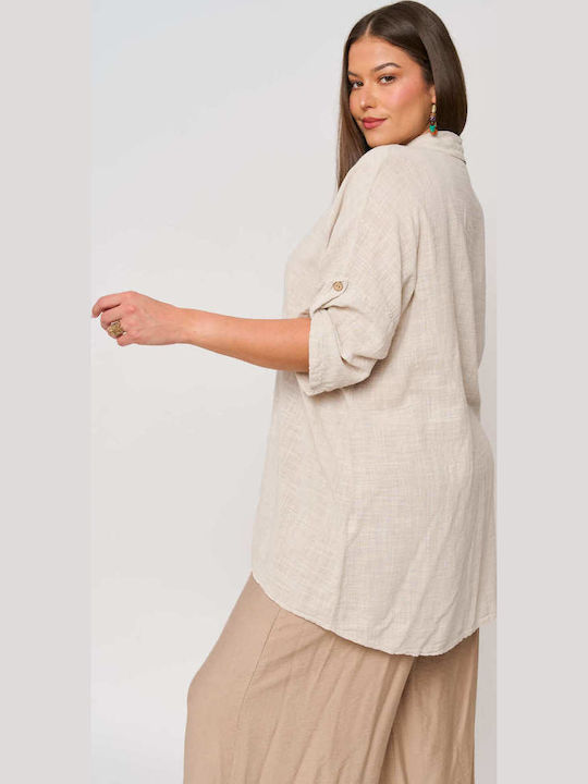Women's Cotton Shirt Beige