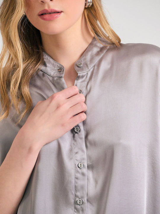 Ärmellos Damen Hemd Gray