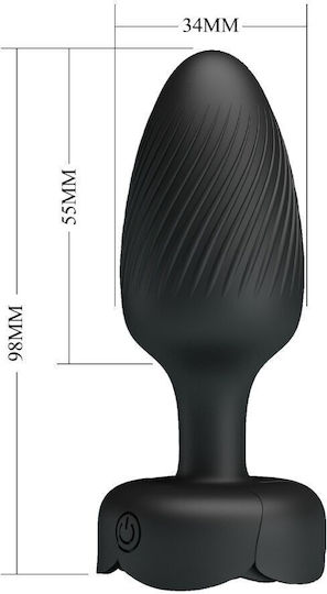 Pretty Love Vibrating Butt Plug Πρωκτική Σφήνα με Δόνηση Μαύρη