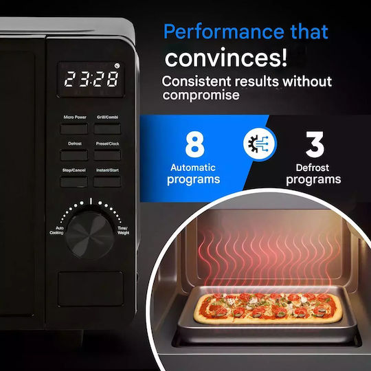 Profi Cook Φούρνος Μικροκυμάτων με Grill 20lt Μαύρος