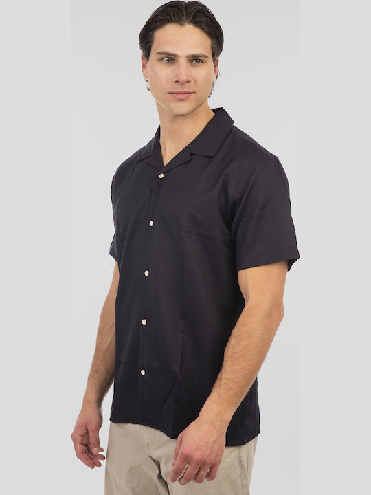 Kurzärmlig Baumwolle Hemd Black