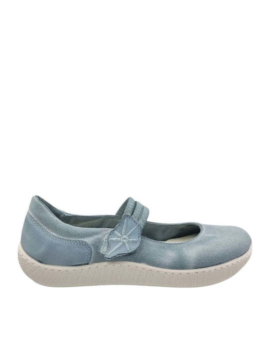 Women's Moccasins in Light Blue Color