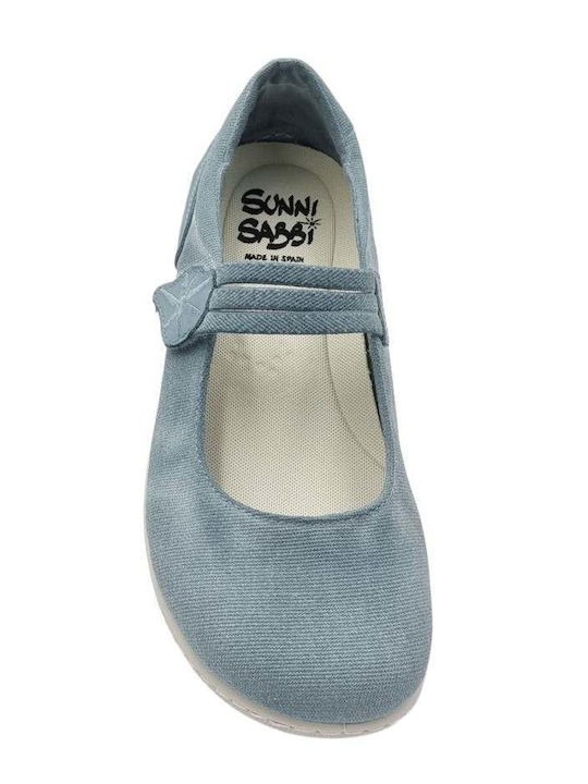 Women's Moccasins in Light Blue Color