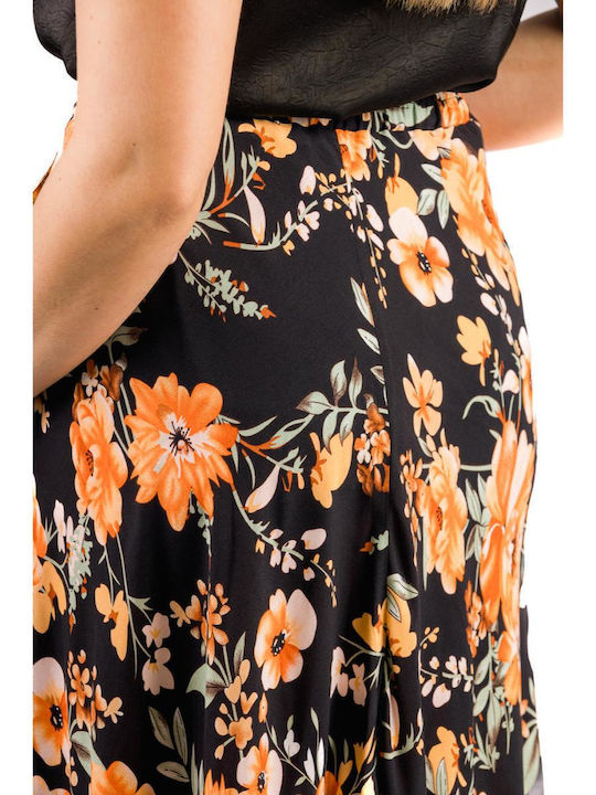Φούστα Floral Μαύρη