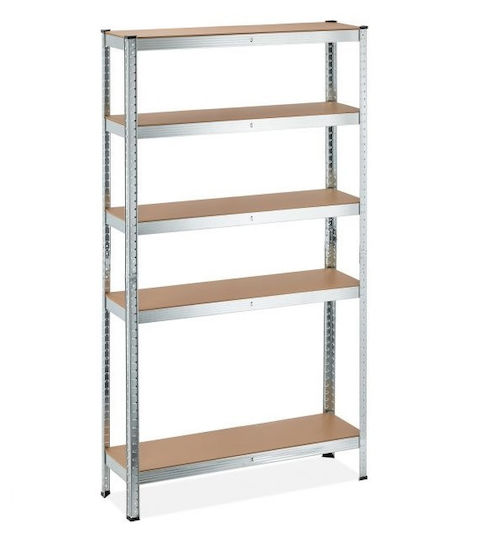 Relaxdays Raft Dexion Galvanizat 100x30x180cm Cu 5 Rafturi Rezistență Totală 1250kg