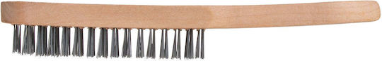 Wire Brush Rust Removal Wooden Handle 4 Rows Wire Bristles Geko G00734