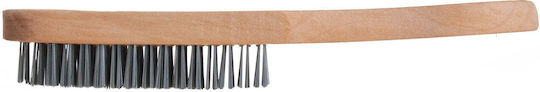 Wire Brush Rust Removal Wooden Handle 6 Rows Wire Bristles Geko G00736