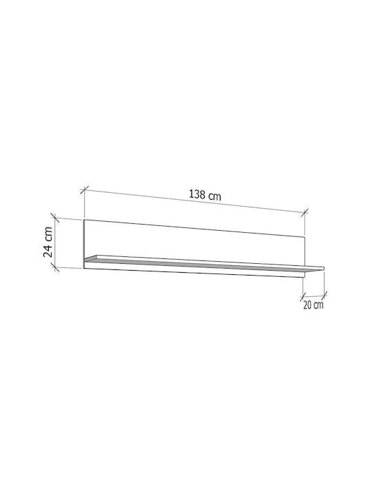 Shelf Wall Essex Zp Cashmere/artisan Oak 138x20x24cm