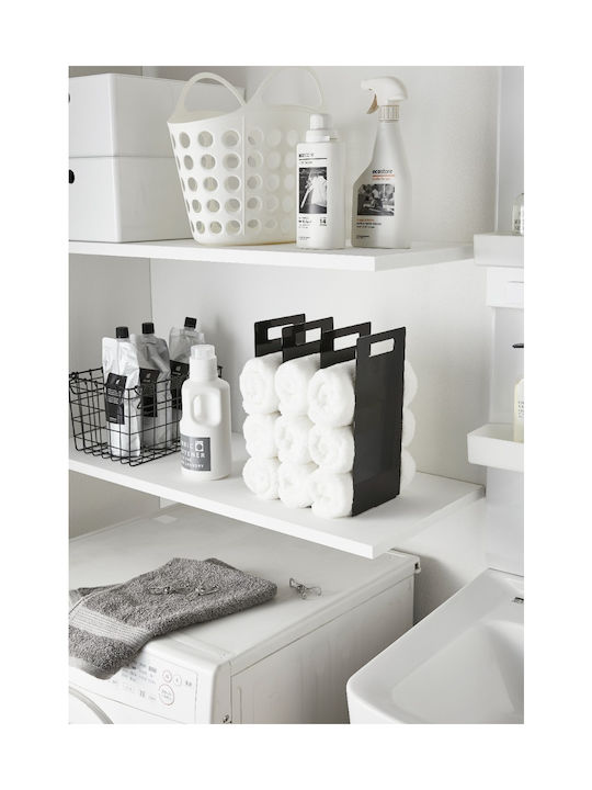 Yamazaki Organizers Πετσέτες Μπάνιου Μεταλλικά Μαύρα Σετ 2 Τμχ Tower 14,5x14,5x30