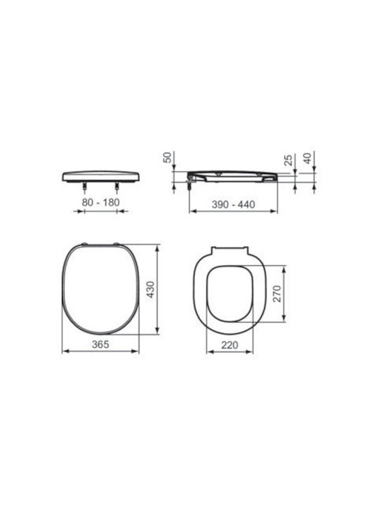Ideal Standard Connect Aquablade Λεκάνη Κρεμαστή Λευκή