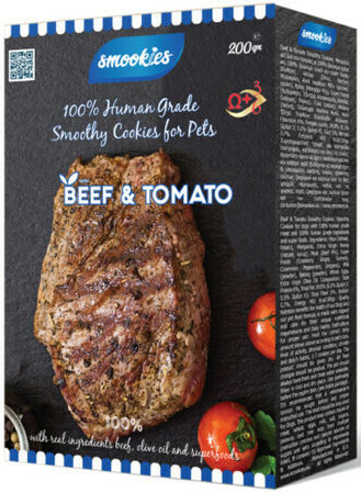 Smookies Leckerli für Hunde mit Rindfleisch und Tomate 200gr