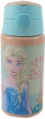 Gim Flip Kids Water Bottle Thermos Frozen Aluminium with Straw 500ml